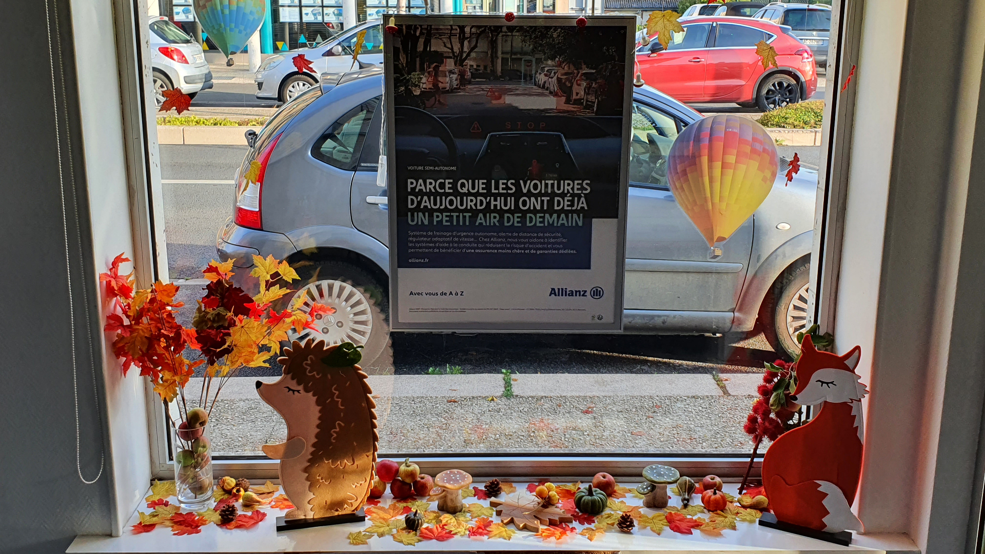 Vitrine automne 2020  de l'agence  Allianz LAON LE NAIN - Dominique BERNARD
